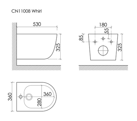 Подвесное биде Ceramica Nova Whirl CN11008